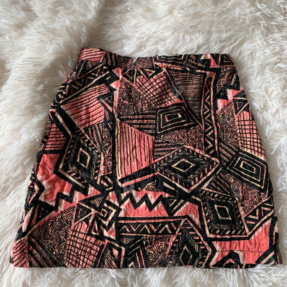 Top Shop Tribal Black and Pink Skirt 0